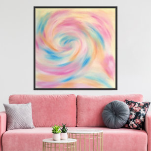 Pastel Swirl Abstract Art  Canvas Print