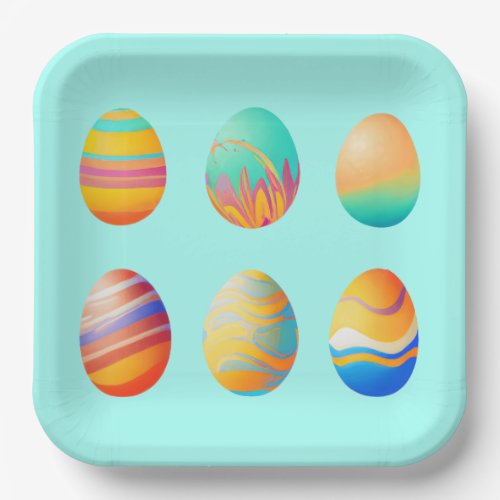 Pastel Swirl Easter Eggs  Paper Plates