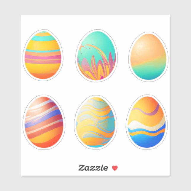 Pastel Swirl Easter Eggs Sticker (Sheet)