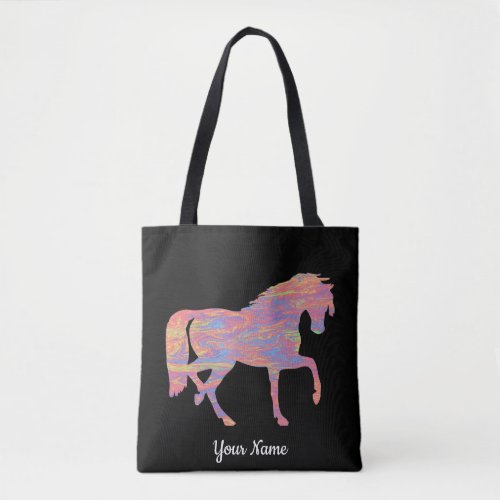 Pastel Swirl Horse Tote Bag