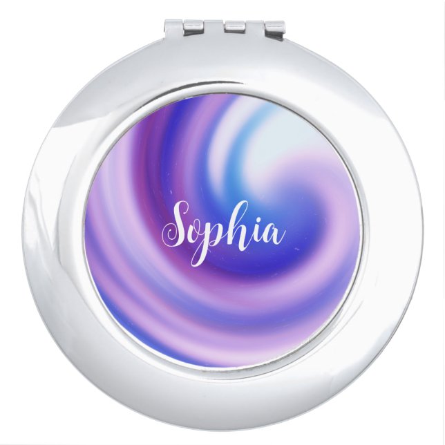 Pastel Swirl Personalised Compact Mirror (Front)