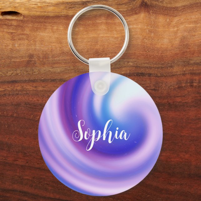 Pastel Swirl Personalised Keychain (Front)