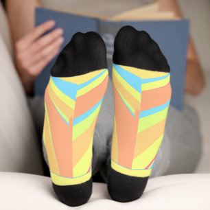 PASTEL SWIRL RETRO ADD NAME LETTER DATE MODERN BO SOCKS