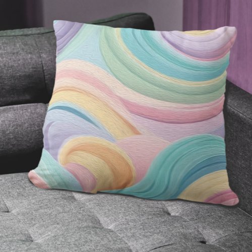 Pastel Swirl Throw Pillow 