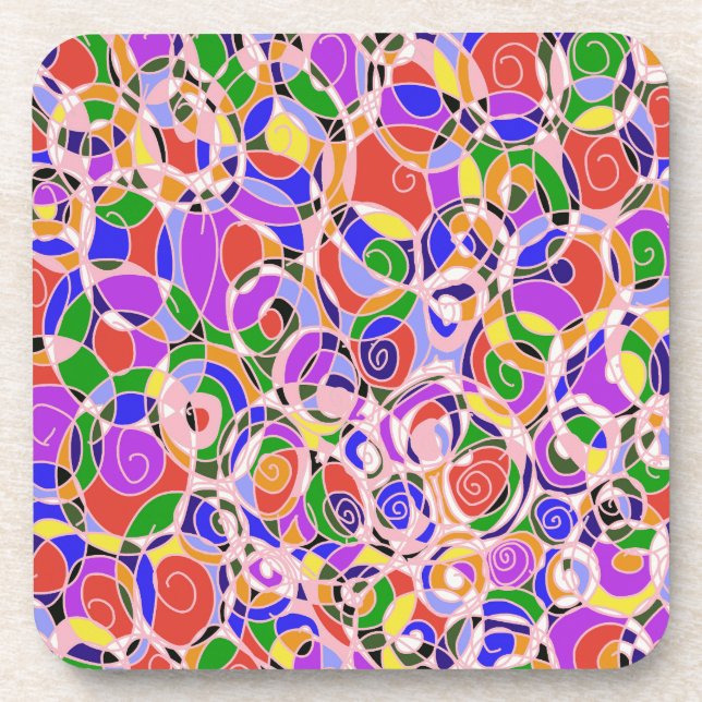 Pastel Swirling Abstract  Patterns  Beverage Coaster (Front)