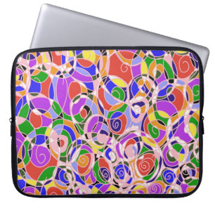 Pastel Swirling Abstract  Patterns  Laptop Sleeve