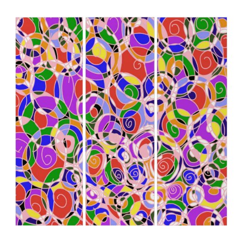 Pastel Swirling Abstract Patterns Triptych