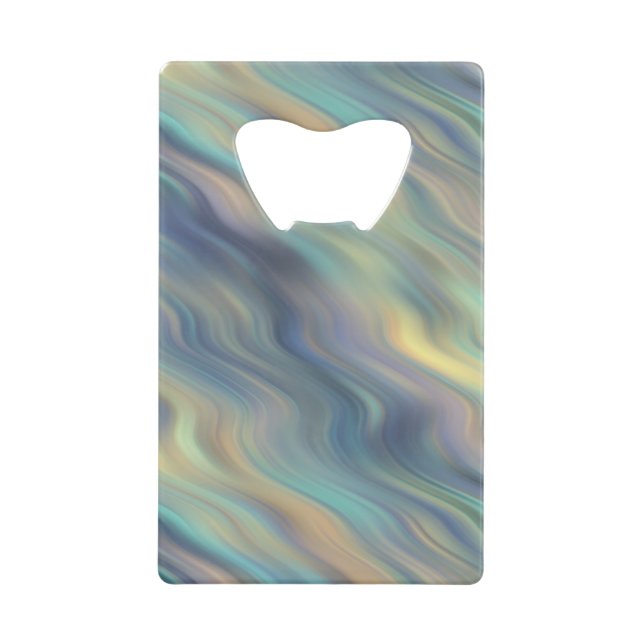 Pastel Swirling Currents Abstract Credit Card Bottle Opener (Front)