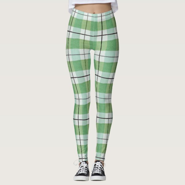 Pastel Tartan Pattern leggings (Front)