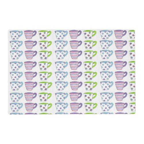 Pastel Tea Cup Teacup Tea Party Cuppa Tea Placemat