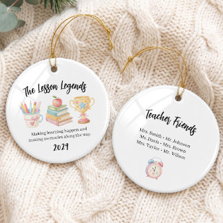 Pastel Teacher Friends Group Ornament