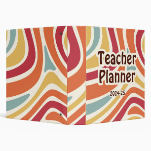 Pastel Teacher Pattern, 3 Ring School or Home Bind Binder