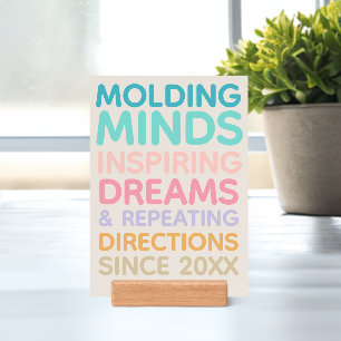 Pastel Teacher Quote Molding Minds Print Holder