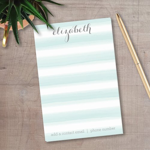 Pastel Teal and Gray Stationery Suite for Women Post_it Notes