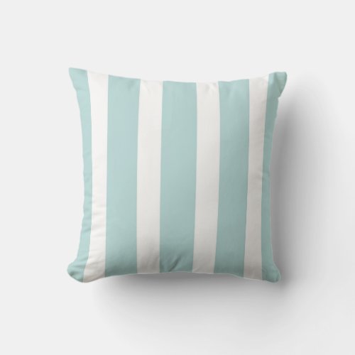 Pastel Teal Blue Modern Nautical Stripes  Throw Pillow