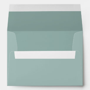 Pastel teal / blue nautical minimalist wedding envelope