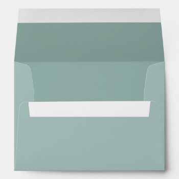 Pastel Teal / Blue Nautical Minimalist Wedding Envelope by RemioniArt at Zazzle