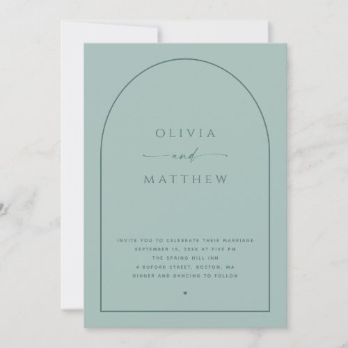 Pastel teal  blue nautical minimalist wedding QR Invitation