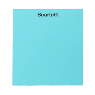 Pastel Teal Color Personalized Name Desk Notepad