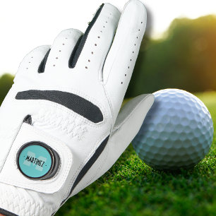 Pastel Teal Elegant Personalized 3D Name Club Golf Glove