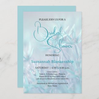 Pastel Teal Floral Background Bridal Shower 