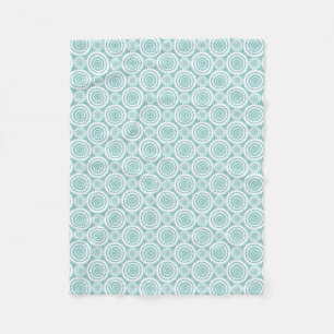 Pastel Teal Geometric Pattern Cool Circles Art Fleece Blanket