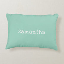 Pastel Teal Green White Stripes Name