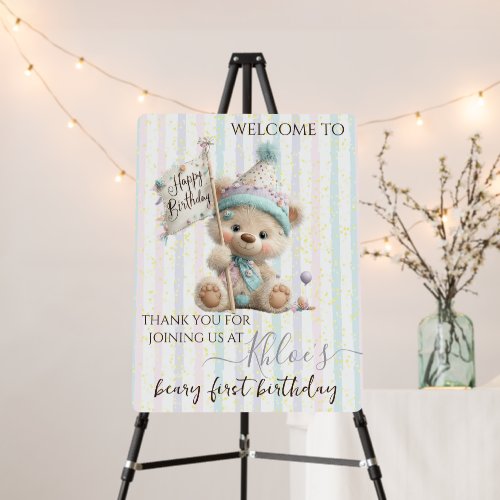 Pastel Teddy Bear Birthday 
