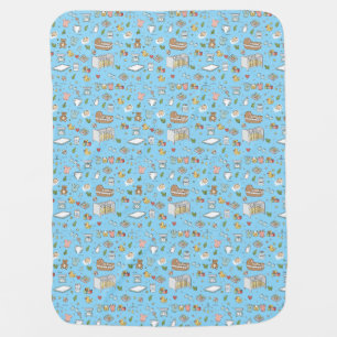 Pastel Teddy Bear Duck Baby Nursery Blanket