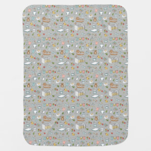 Pastel Teddy Bear Duck Baby Nursery Blanket