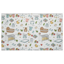Pastel Teddy Bear Duck Decorative Fabric