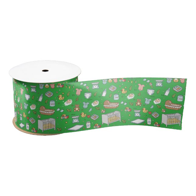 Pastel Teddy Bear Duck Gift Ribbon (Spool)
