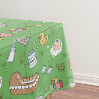 Pastel Teddy Bear Duck Seamless Tablecloth