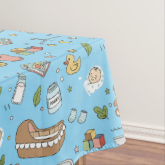 Pastel Teddy Bear Duck Seamless Tablecloth