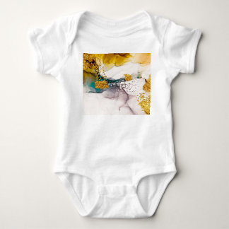 Pastel tenderness: golden swirls art. baby bodysuit