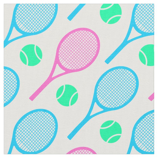 Pastel  tennis rackets - customizable! fabric (Close Up)