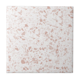 Pastel Terra Cotta Terrazzo Print  Ceramic Tile