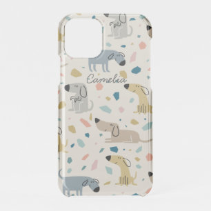 Pastel Terrazzo Funny Cute Dog Pattern iPhone 11 Pro Case