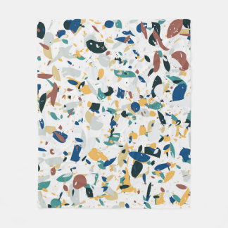 Pastel Terrazzo: Modern Abstract Pattern. Fleece Blanket