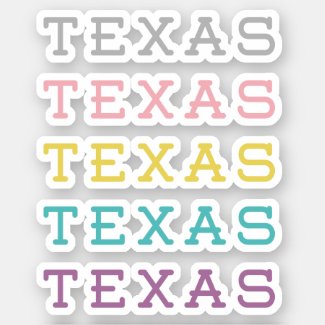 Pastel Texas, Texas, Texas Custom-Cut Stickers