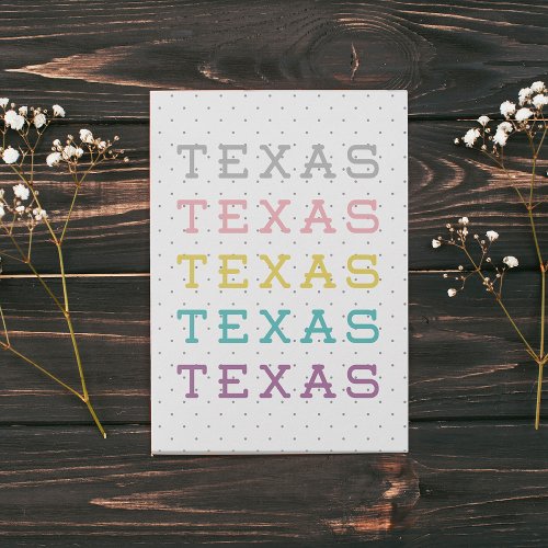 Pastel Texas Texas Texas Note Card