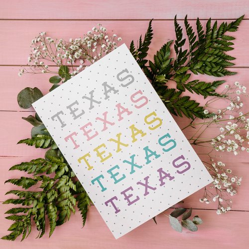 Pastel Texas Texas Texas Postcard