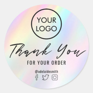 pastel thank you classic round sticker