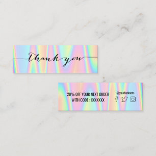 pastel thank you mini business card