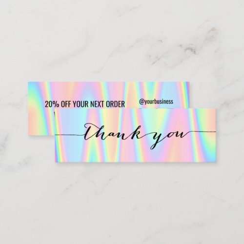 pastel thank you mini business card