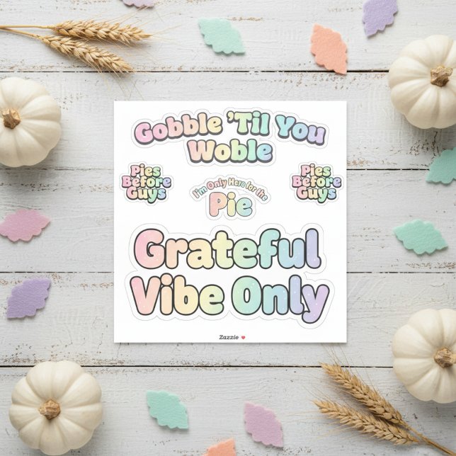Pastel Thanksgiving Holiday Sticker Pack (Pastel Rainbow Thanksgiving Holiday Sticker Pack)