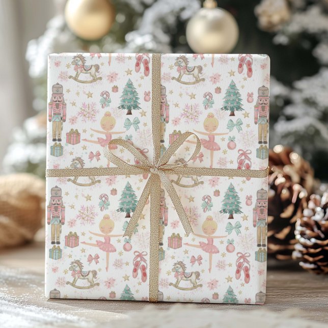Pastel The Nutcracker Christmas Ballet Decoupage Wrapping Paper (Creator Uploaded)