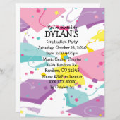 Pastel theme graduation party flyer invitations (Front/Back)