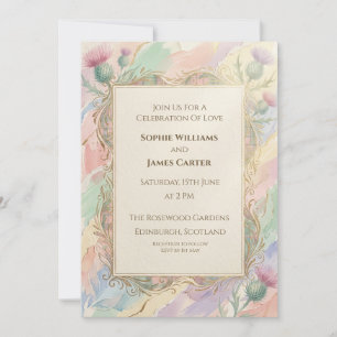 Pastel Thistle Wedding Invitation