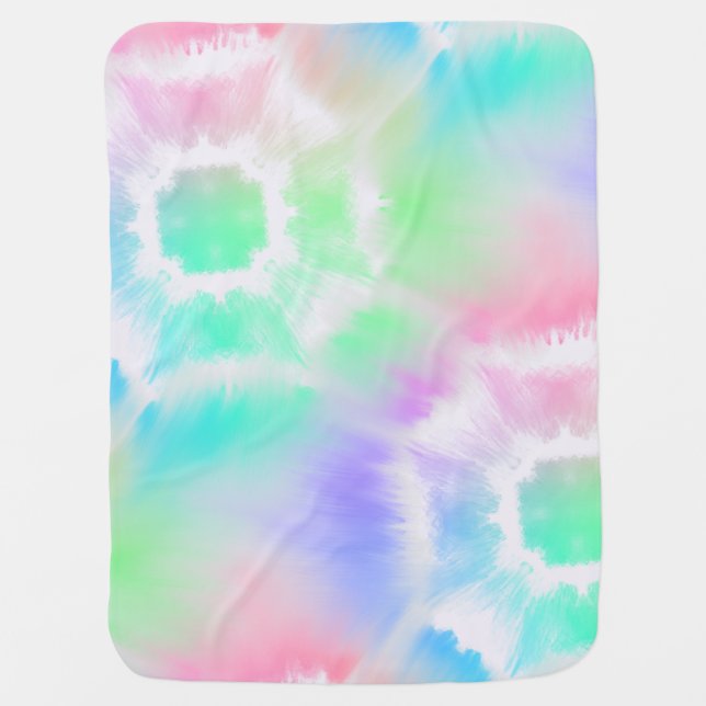 Pastel Tie Dye Baby Blanket (Front)